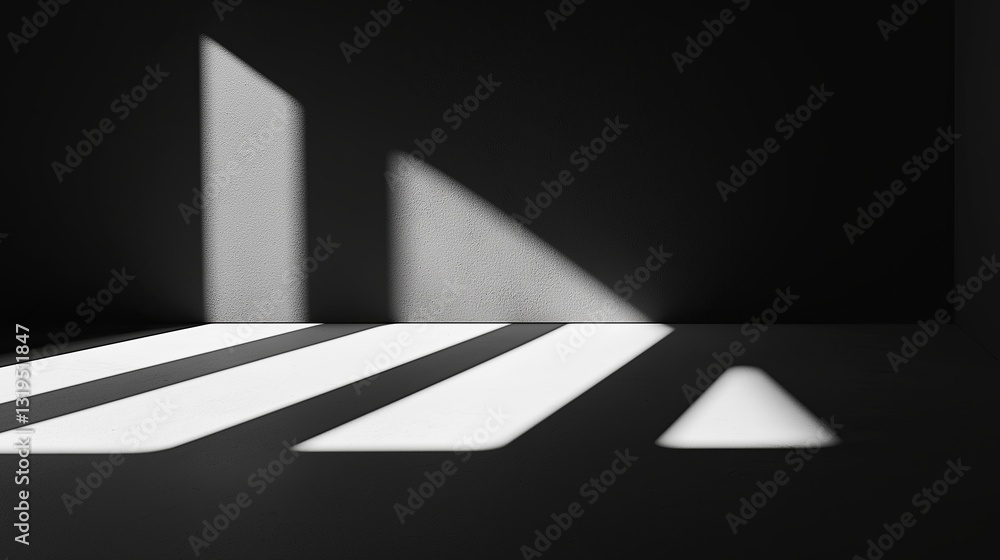 Aufkleber A minimalist composition of light and shadow, creating a sense of depth