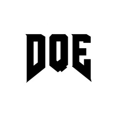 DQE letter logo design for technology company. DQE logo design black and white color combination. DQE logo, DQE vector, DQE design, DQE icon, DQE alphabet. DQE typography logo design.