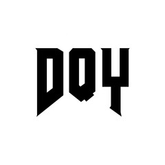 DQY letter logo design for technology company. DQY logo design black and white color combination. DQY logo, DQY vector, DQY design, DQY icon, DQY alphabet. DQY typography logo design.