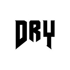 DRY letter logo design for technology company. DRY logo design black and white color combination. DRY logo, DRY vector, DRY design, DRY icon, DRY alphabet. DRY typography logo design.