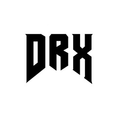 DRX letter logo design for technology company. DRX logo design black and white color combination. DRX logo, DRX vector, DRX design, DRX icon, DRX alphabet. DRX typography logo design.