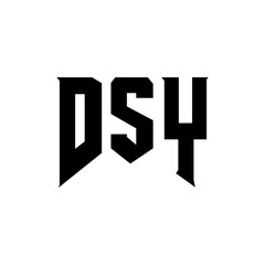 DSY letter logo design for technology company. DSY logo design black and white color combination. DSY logo, DSY vector, DSY design, DSY icon, DSY alphabet. DSY typography logo design.