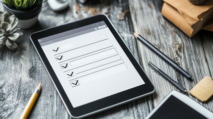 A feedback form displayed on a tablet screen, ready to be submitted.