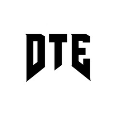 DTE letter logo design for technology company. DTE logo design black and white color combination. DTE logo, DTE vector, DTE design, DTE icon, DTE alphabet. DTE typography logo design.