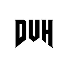 DUH letter logo design for technology company. DUH logo design black and white color combination. DUH logo, DUH vector, DUH design, DUH icon, DUH alphabet. DUH typography logo design.