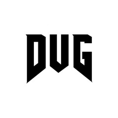 DUG letter logo design for technology company. DUG logo design black and white color combination. DUG logo, DUG vector, DUG design, DUG icon, DUG alphabet. DUG typography logo design.