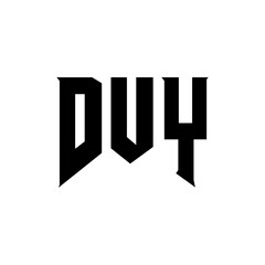 DUY letter logo design for technology company. DUY logo design black and white color combination. DUY logo, DUY vector, DUY design, DUY icon, DUY alphabet. DUY typography logo design.
