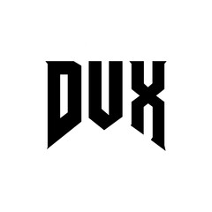 DUX letter logo design for technology company. DUX logo design black and white color combination. DUX logo, DUX vector, DUX design, DUX icon, DUX alphabet. DUX typography logo design.