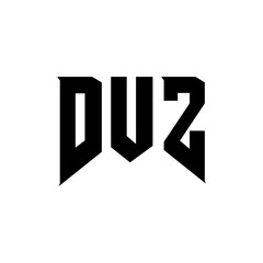 DUZ letter logo design for technology company. DUZ logo design black and white color combination. DUZ logo, DUZ vector, DUZ design, DUZ icon, DUZ alphabet. DUZ typography logo design.