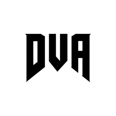 DVA letter logo design for technology company. DVA logo design black and white color combination. DVA logo, DVA vector, DVA design, DVA icon, DVA alphabet. DVA typography logo design.