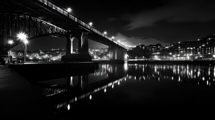 Nighttime Reflections on the Brew River: Gateshead's Architectural Beauty in Newcastle