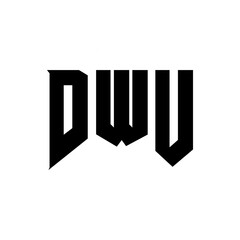 DWU letter logo design for technology company. DWU logo design black and white color combination. DWU logo, DWU vector, DWU design, DWU icon, DWU alphabet. DWU typography logo design.