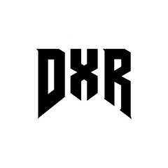 DXR letter logo design for technology company. DXR logo design black and white color combination. DXR logo, DXR vector, DXR design, DXR icon, DXR alphabet. DXR typography logo design.
