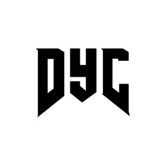 DYC letter logo design for technology company. DYC logo design black and white color combination. DYC logo, DYC vector, DYC design, DYC icon, DYC alphabet. DYC typography logo design.