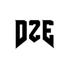 DZE letter logo design for technology company. DZE logo design black and white color combination. DZE logo, DZE vector, DZE design, DZE icon, DZE alphabet. DZE typography logo design.