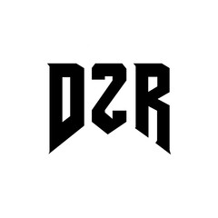 DZR letter logo design for technology company. DZR logo design black and white color combination. DZR logo, DZR vector, DZR design, DZR icon, DZR alphabet. DZR typography logo design.