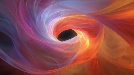 Obraz premium Abstract Swirling Vortex of Translucent Fabrics in Warm and Cool Colors
