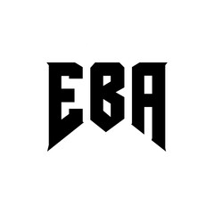 EBA letter logo design for technology company. EBA logo design black and white color combination. EBA logo, EBA vector, EBA design, EBA icon, EBA alphabet. EBA typography logo design.