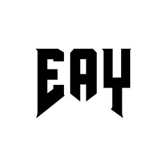 Obraz premium EAY letter logo design for technology company. EAY logo design black and white color combination. EAY logo, EAY vector, EAY design, EAY icon, EAY alphabet. EAY typography logo design.
