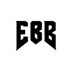 EBB letter logo design for technology company. EBB logo design black and white color combination. EBB logo, EBB vector, EBB design, EBB icon, EBB alphabet. EBB typography logo design.