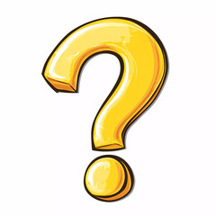 Naklejka premium Golden Question Mark Illustration - 3D Shiny Symbol Digital Art