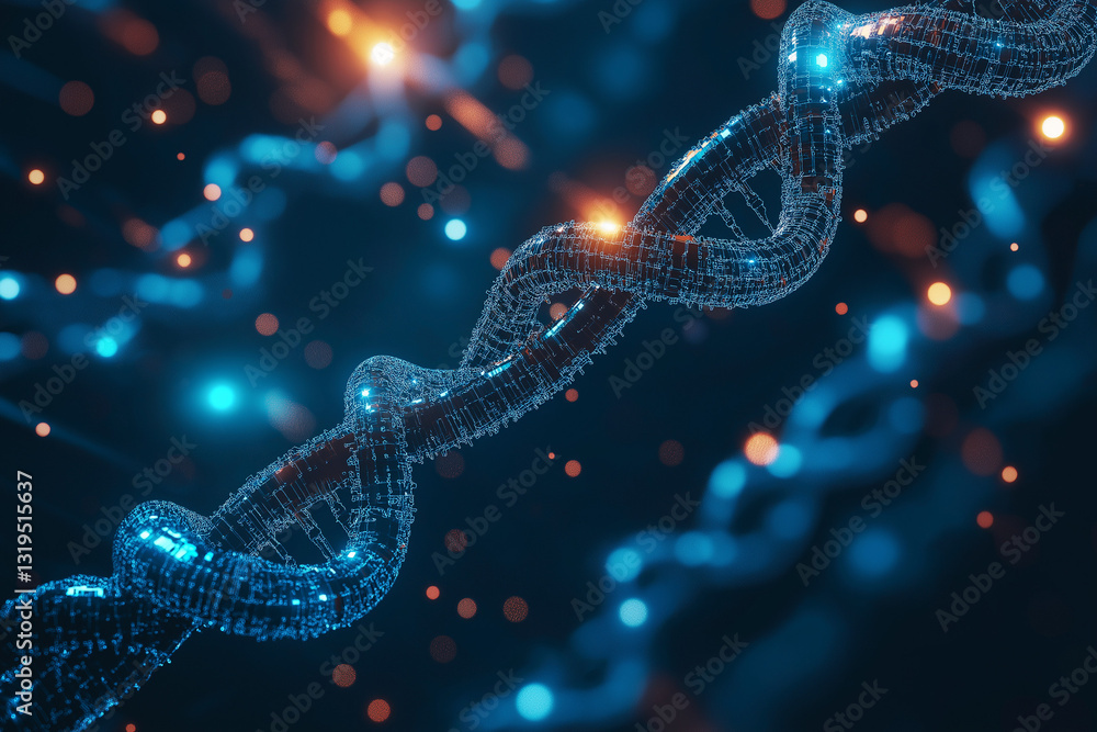 Poster blockchain concepts data storage using dna sequences