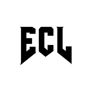 ECL letter logo design for technology company. ECL logo design black and white color combination. ECL logo, ECL vector, ECL design, ECL icon, ECL alphabet. ECL typography logo design.