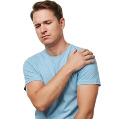 A man with a sore shoulder