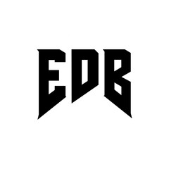 EDB letter logo design for technology company. EDB logo design black and white color combination. EDB logo, EDB vector, EDB design, EDB icon, EDB alphabet. EDB typography logo design.