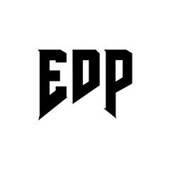 EDP letter logo design for technology company. EDP logo design black and white color combination. EDP logo, EDP vector, EDP design, EDP icon, EDP alphabet. EDP typography logo design.