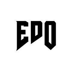 EDO letter logo design for technology company. EDO logo design black and white color combination. EDO logo, EDO vector, EDO design, EDO icon, EDO alphabet. EDO typography logo design.