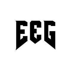 EEG letter logo design for technology company. EEG logo design black and white color combination. EEG logo, EEG vector, EEG design, EEG icon, EEG alphabet. EEG typography logo design.