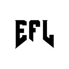 EFL letter logo design for technology company. EFL logo design black and white color combination. EFL logo, EFL vector, EFL design, EFL icon, EFL alphabet. EFL typography logo design.