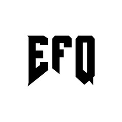 EFQ letter logo design for technology company. EFQ logo design black and white color combination. EFQ logo, EFQ vector, EFQ design, EFQ icon, EFQ alphabet. EFQ typography logo design.