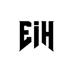EIH letter logo design for technology company. EIH logo design black and white color combination. EIH logo, EIH vector, EIH design, EIH icon, EIH alphabet. EIH typography logo design.