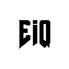 EIQ letter logo design for technology company. EIQ logo design black and white color combination. EIQ logo, EIQ vector, EIQ design, EIQ icon, EIQ alphabet. EIQ typography logo design.