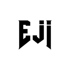 EJI letter logo design for technology company. EJI logo design black and white color combination. EJI logo, EJI vector, EJI design, EJI icon, EJI alphabet. EJI typography logo design.