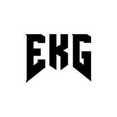 EKG letter logo design for technology company. EKG logo design black and white color combination. EKG logo, EKG vector, EKG design, EKG icon, EKG alphabet. EKG typography logo design.