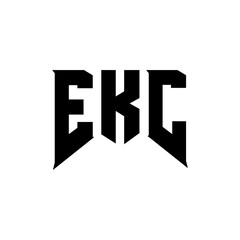 EKC letter logo design for technology company. EKC logo design black and white color combination. EKC logo, EKC vector, EKC design, EKC icon, EKC alphabet. EKC typography logo design.