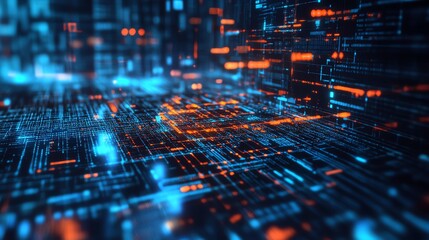 AI algorithm analyzing big data on a digital interface