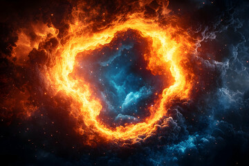 Fototapeta premium Fiery ring of cosmic energy