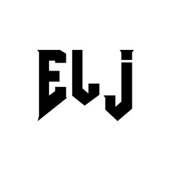 ELJ letter logo design for technology company. ELJ logo design black and white color combination. ELJ logo, ELJ vector, ELJ design, ELJ icon, ELJ alphabet. ELJ typography logo design.