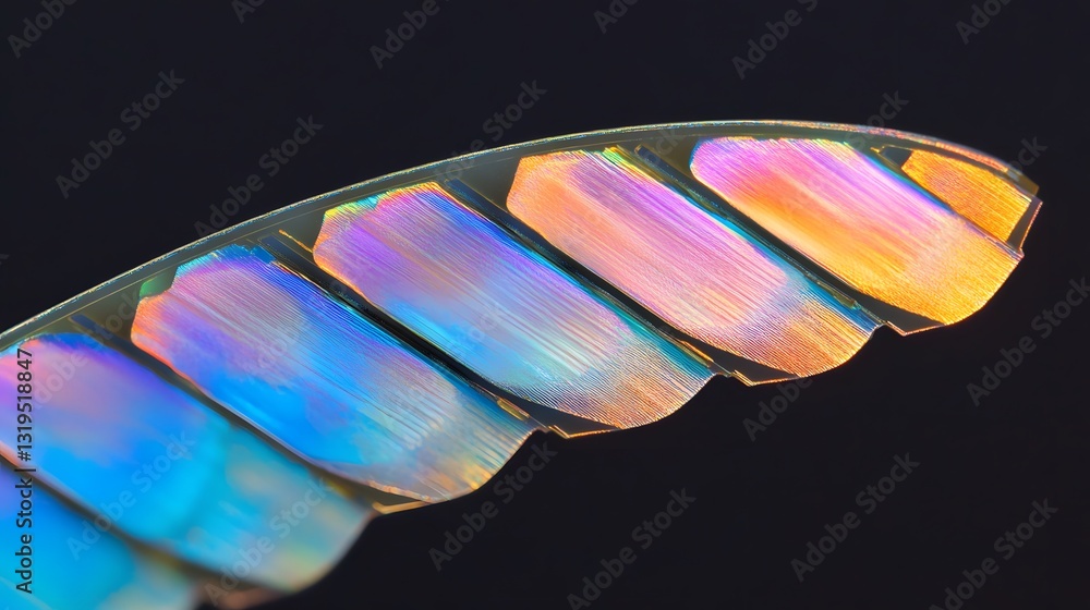 Aufkleber a macro photograph of a shimmering iridescent material structure