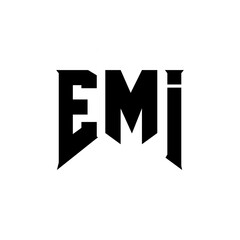 EMI letter logo design for technology company. EMI logo design black and white color combination. EMI logo, EMI vector, EMI design, EMI icon, EMI alphabet. EMI typography logo design.