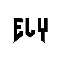ELY letter logo design for technology company. ELY logo design black and white color combination. ELY logo, ELY vector, ELY design, ELY icon, ELY alphabet. ELY typography logo design.