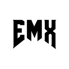 EMX letter logo design for technology company. EMX logo design black and white color combination. EMX logo, EMX vector, EMX design, EMX icon, EMX alphabet. EMX typography logo design.