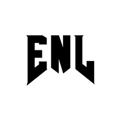 ENL letter logo design for technology company. ENL logo design black and white color combination. ENL logo, ENL vector, ENL design, ENL icon, ENL alphabet. ENL typography logo design.