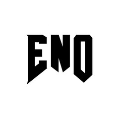 ENO letter logo design for technology company. ENO logo design black and white color combination. ENO logo, ENO vector, ENO design, ENO icon, ENO alphabet. ENO typography logo design.