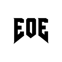 EOE letter logo design for technology company. EOE logo design black and white color combination. EOE logo, EOE vector, EOE design, EOE icon, EOE alphabet. EOE typography logo design.