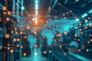 Obraz premium Intricate global value chains connecting manufacture